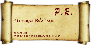 Pirnaga Rókus névjegykártya